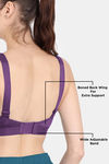 Zelocity High Impact Quick Dry Sports Bra - Sunset Purple — thumbnail 8